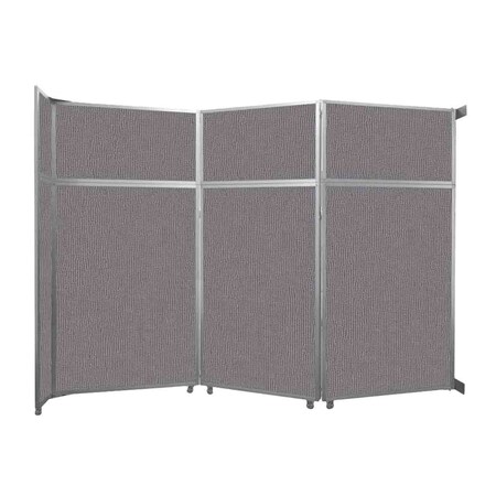Versare Operable Wall Folding Room Divider 11'9" x 8'5-1/4" Slate Fabric 1070319